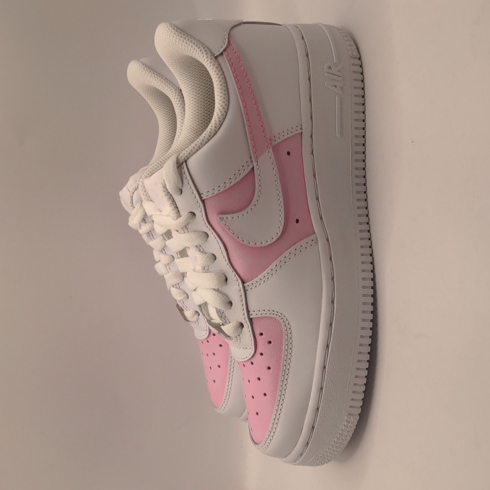 New Nike Air Force 1 Women's Custom Sneakers Pink/White Sz 5 - Picture 4 of 14